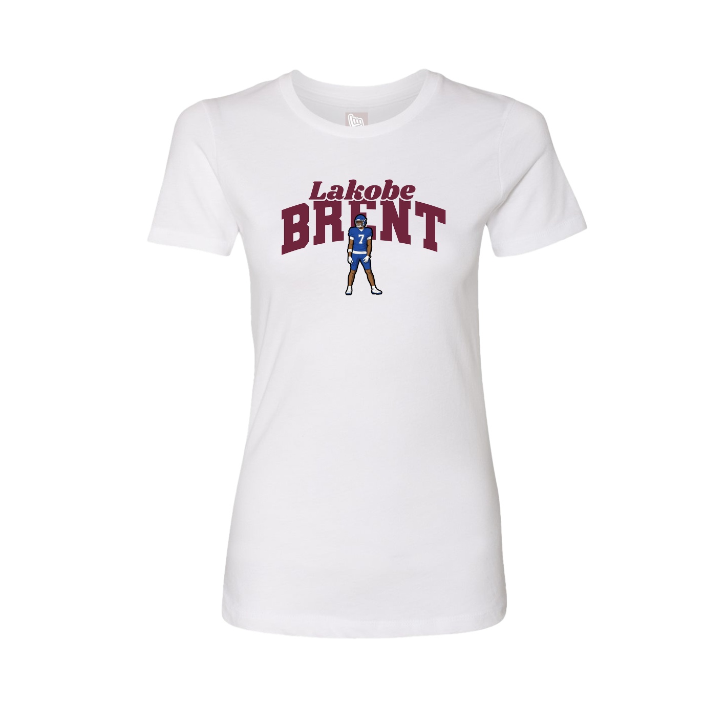 Fitted Women's Tee — Signature Arch in White