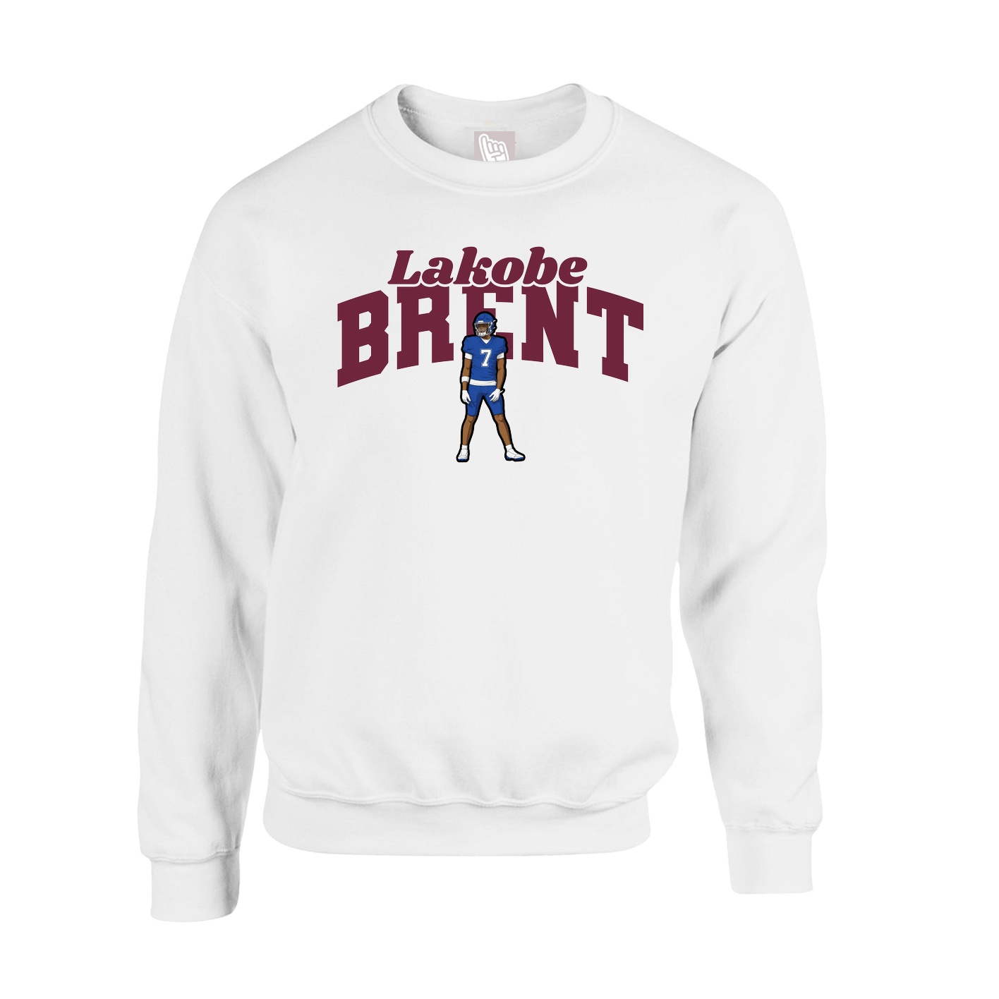 Fleece Crew — Signature Arch in White