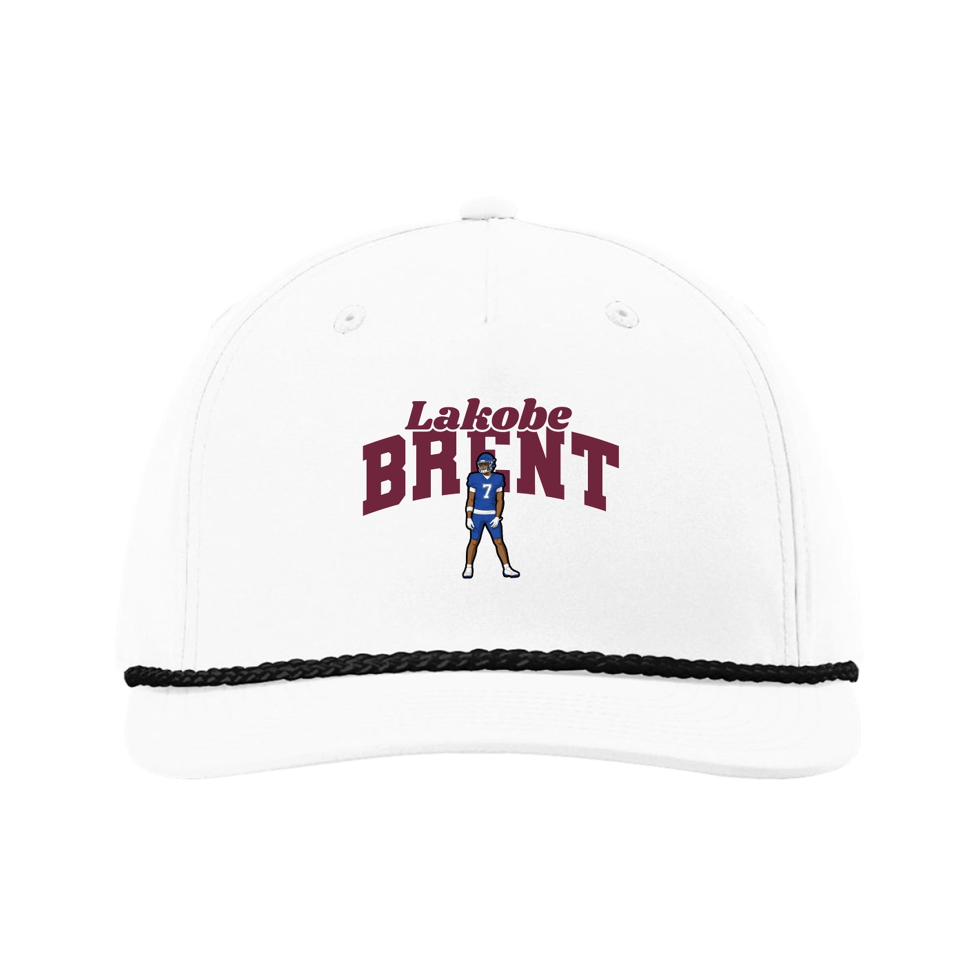 Five-Panel Classic Rope Cap — Signature Arch in White