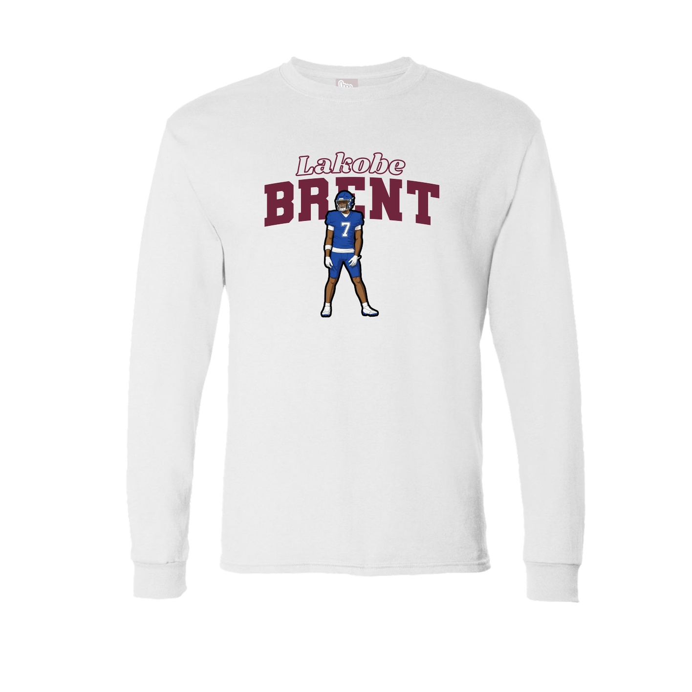 Long Sleeve Tee — Name Arch in White