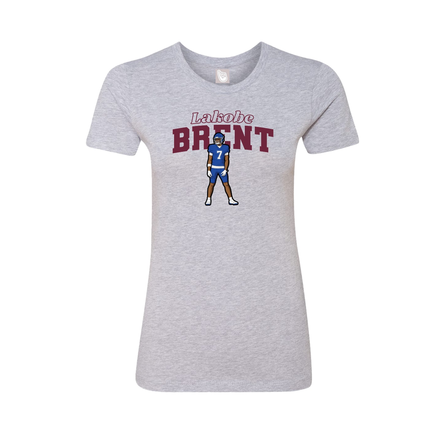 Fitted Women's Tee — Name Arch in Grey