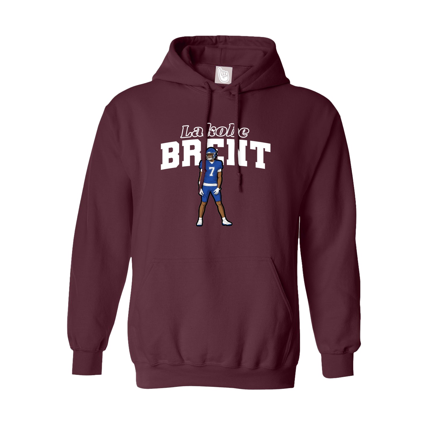 Youth Hoodie — Name Arch in Maroon