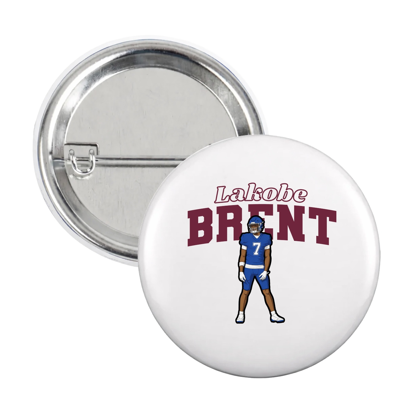 Game Day Button — Name Arch in White