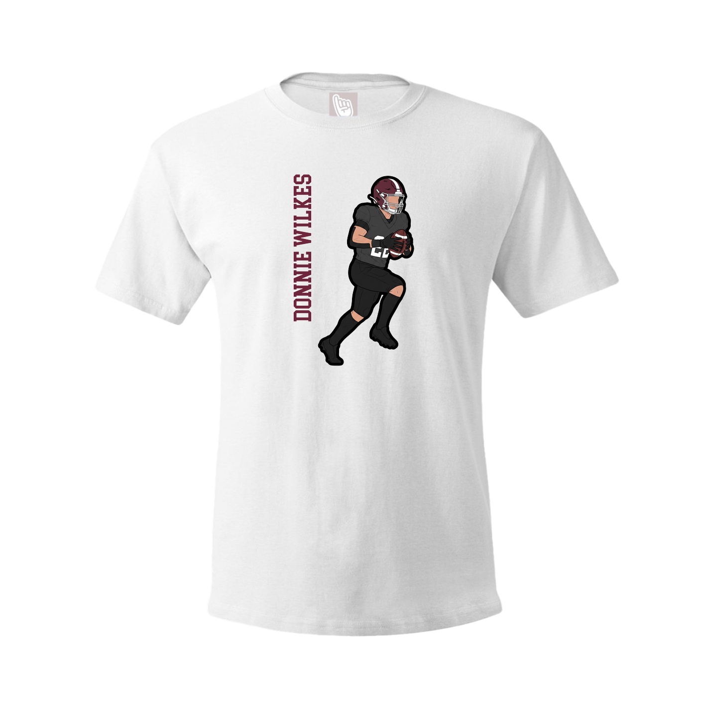 Youth Tee — Name Vertical in White
