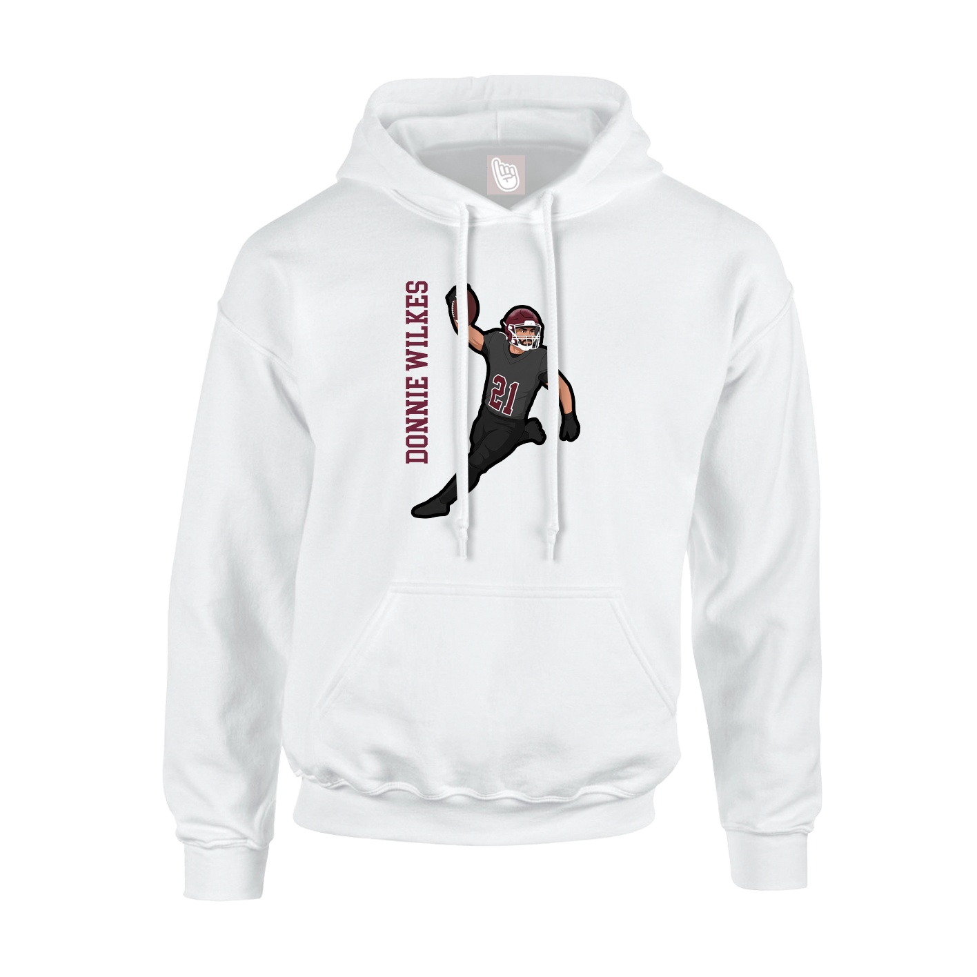 Hoodie — Name Vertical in White