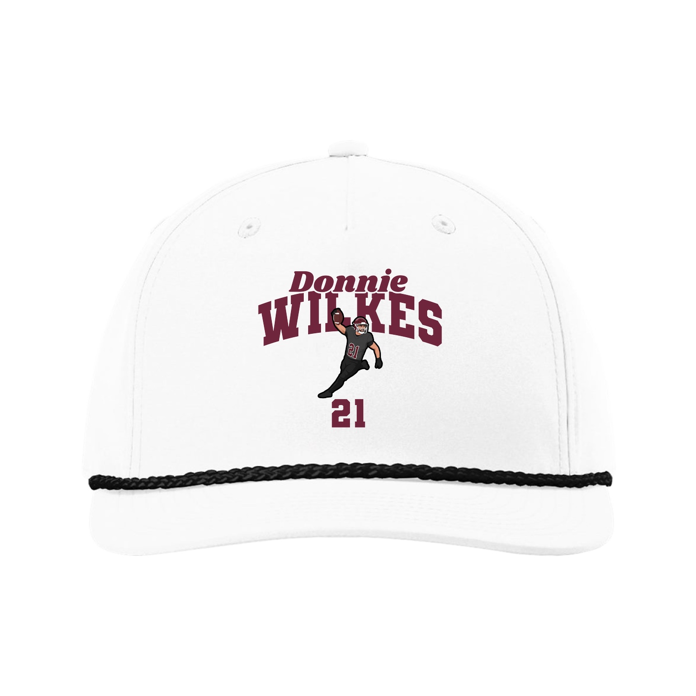 Five-Panel Classic Rope Cap — Signature Arch in White