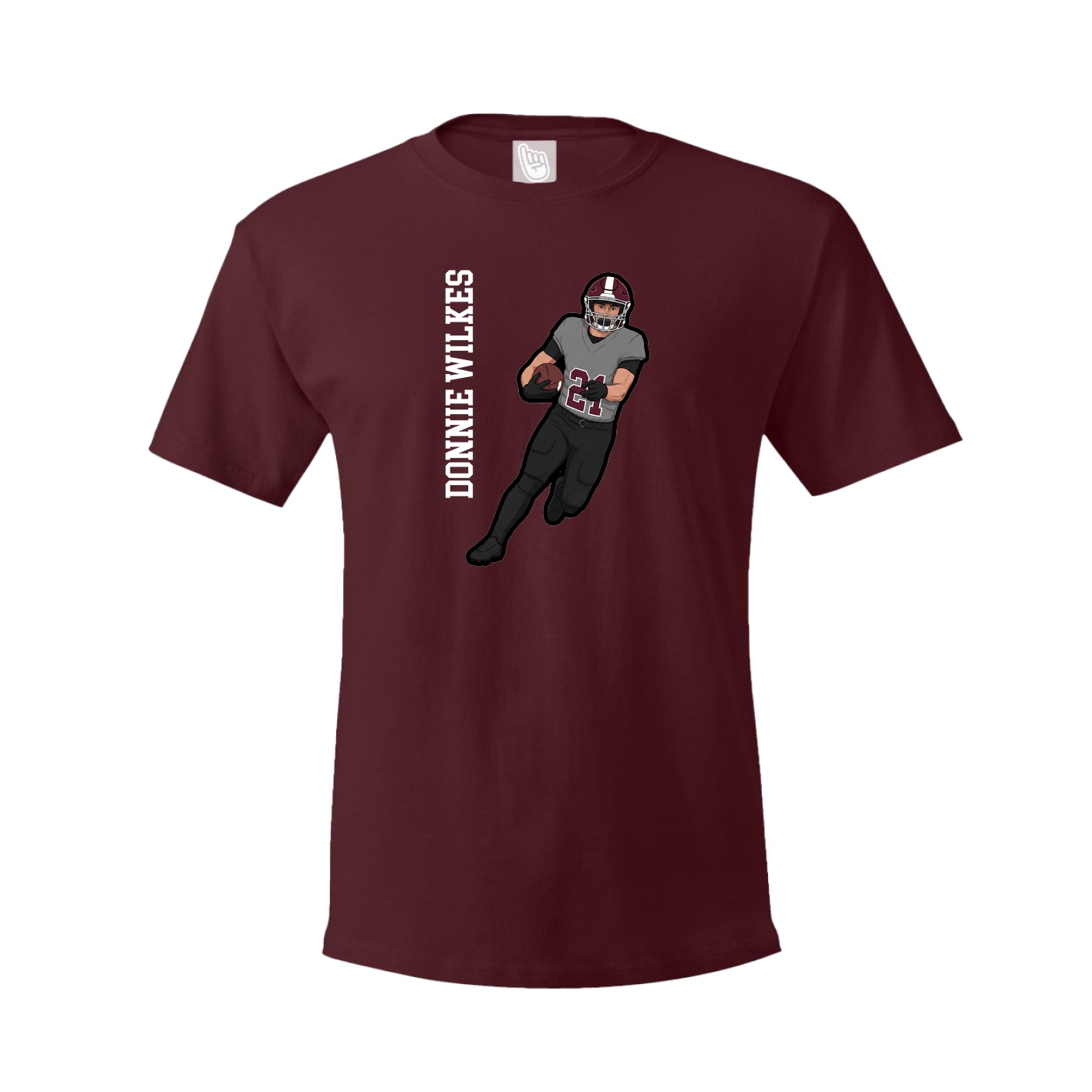 Tee — Name Vertical in Maroon