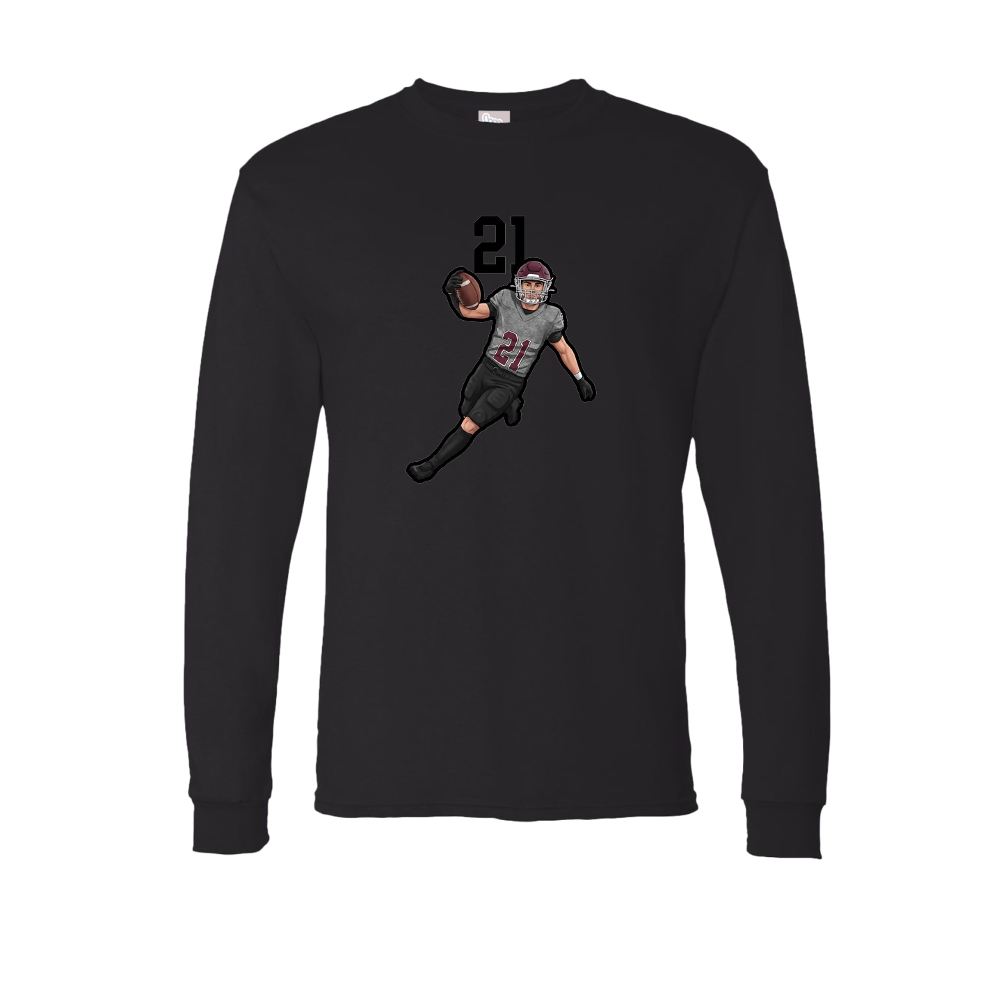 Long Sleeve Tee — Number Top in Black