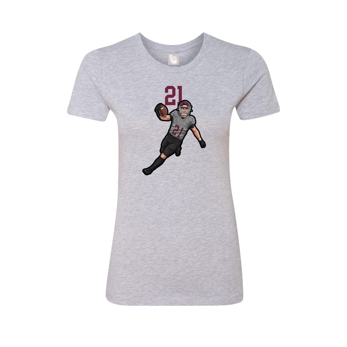 Fitted Women's Tee — Number Top in Grey