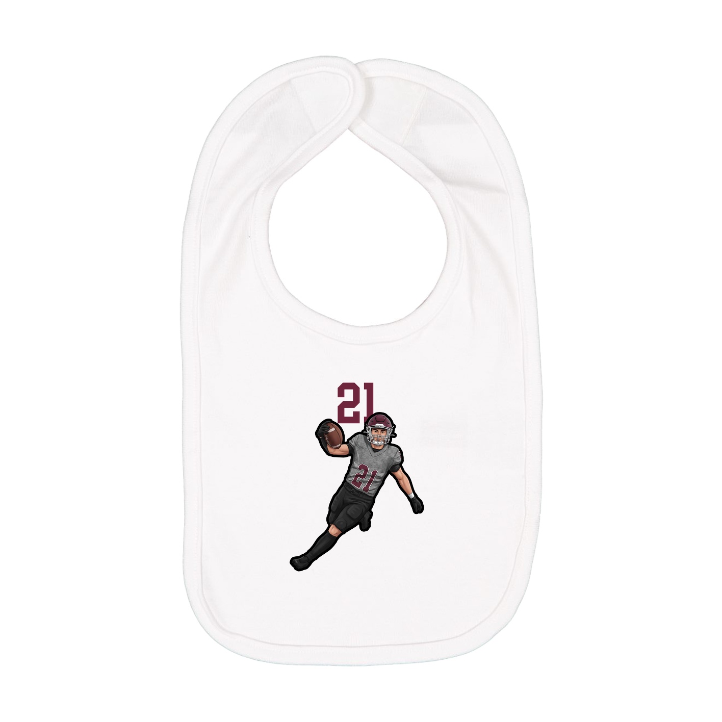 Infant Bib — Number Top in White