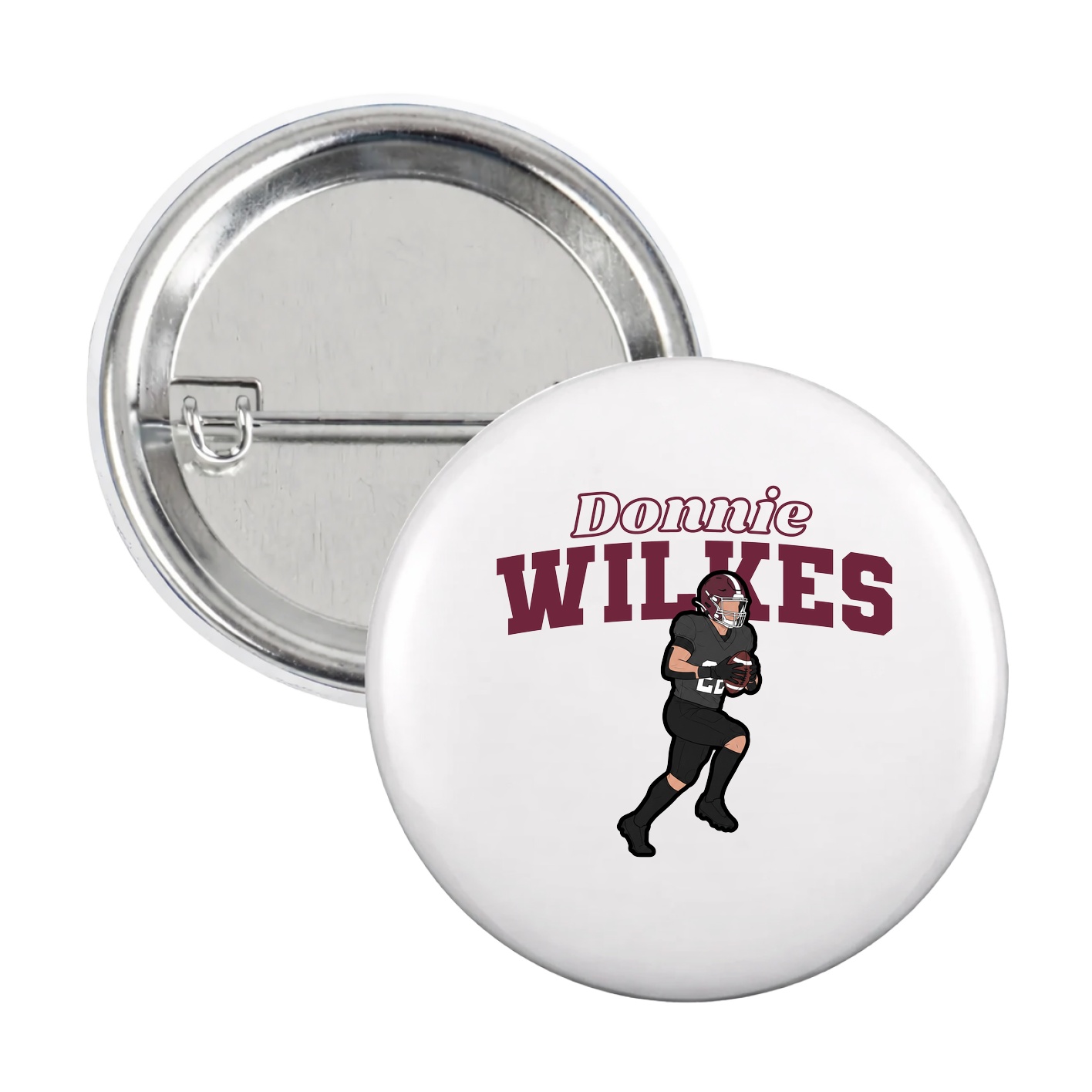 Game Day Button — Name Arch in White