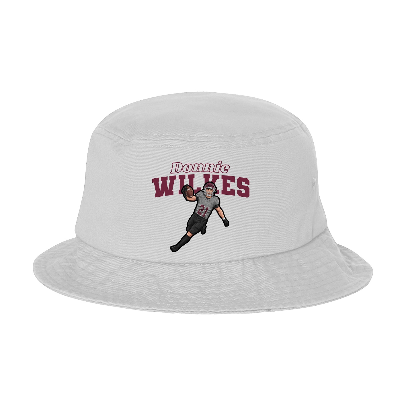 Bucket Cap — Name Arch in White