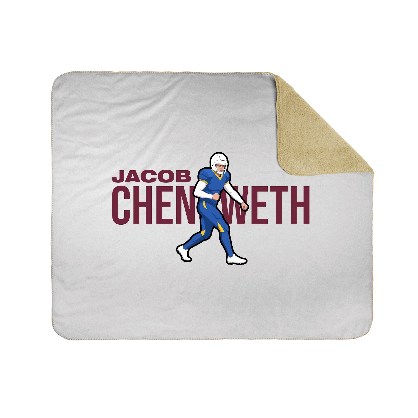 Throw Blanket — Player Name in White