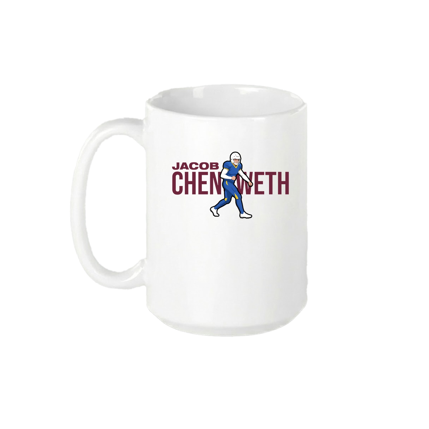 15oz Coffee Mug — Player Name in White