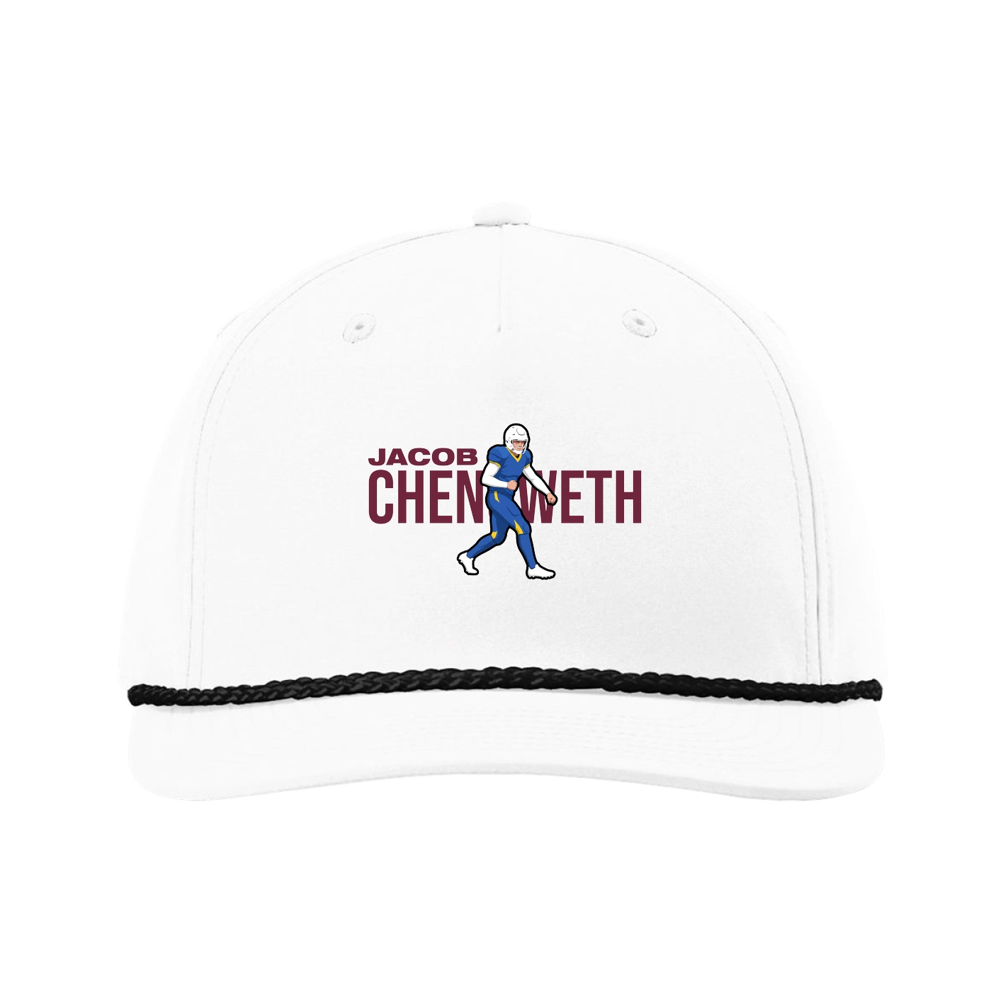 Five-Panel Classic Rope Cap — Player Name in White