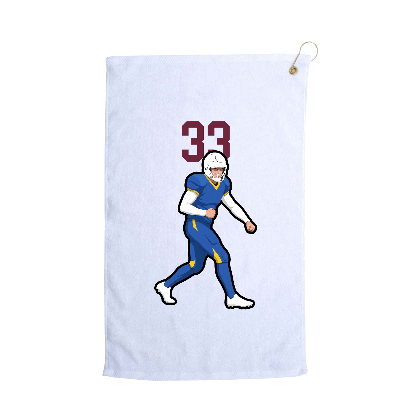Golf Towel — Number Top in White