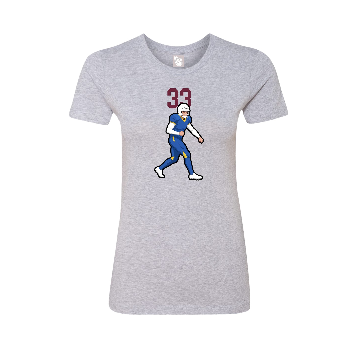 Fitted Women's Tee — Number Top in Grey