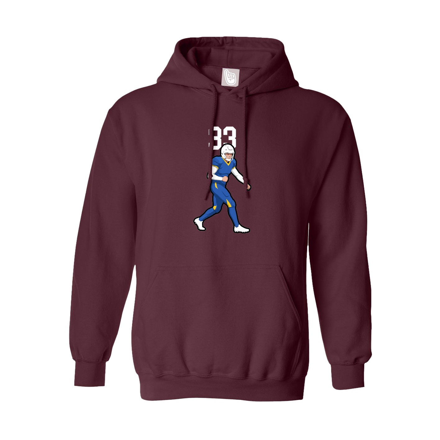Hoodie — Number Top in Maroon