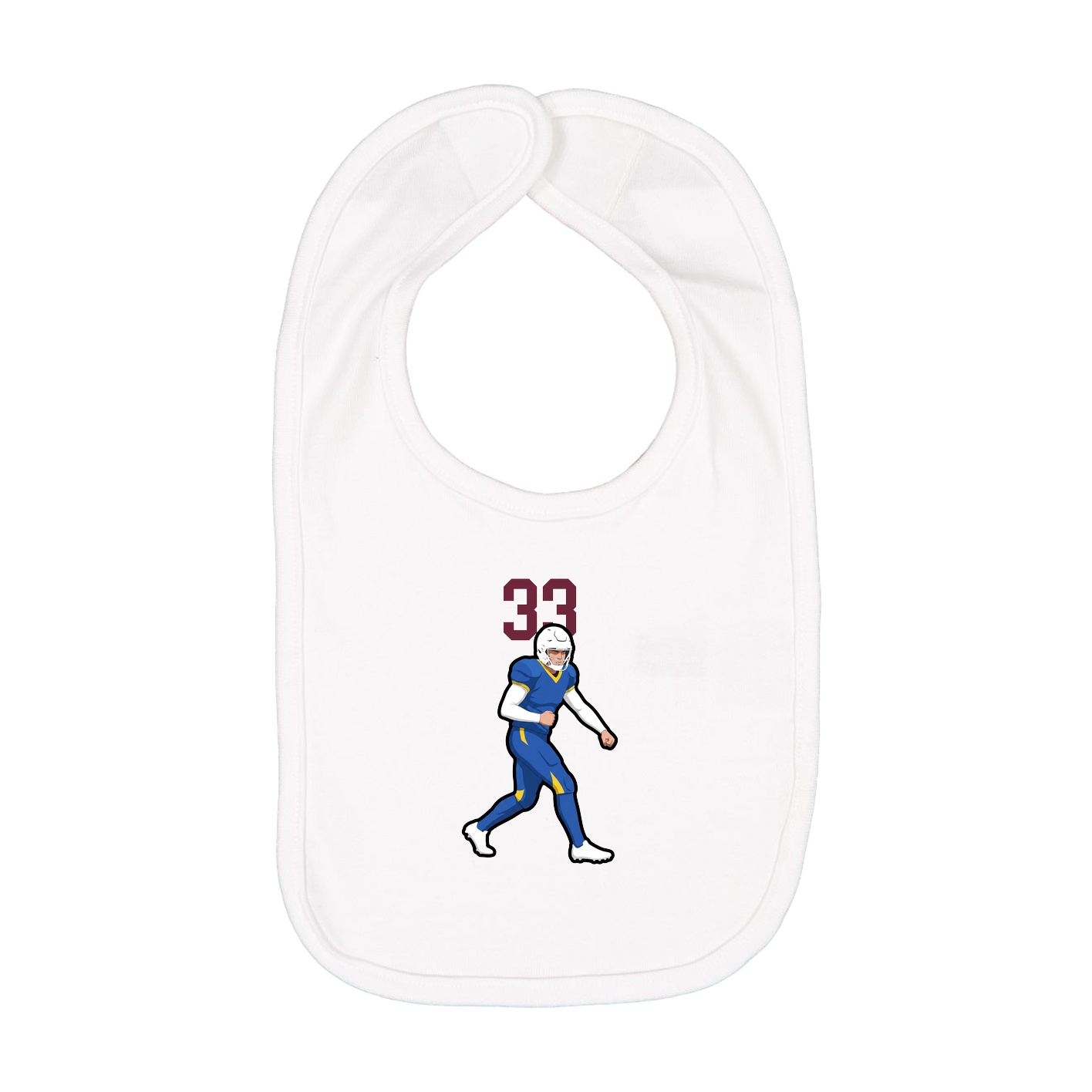Infant Bib — Number Top in White