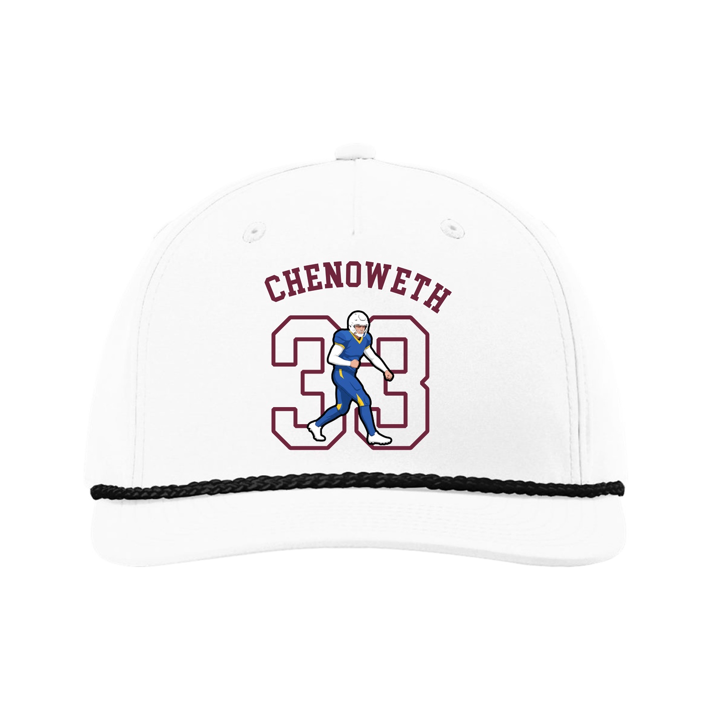 Five-Panel Classic Rope Cap — Shirsey Arch in White