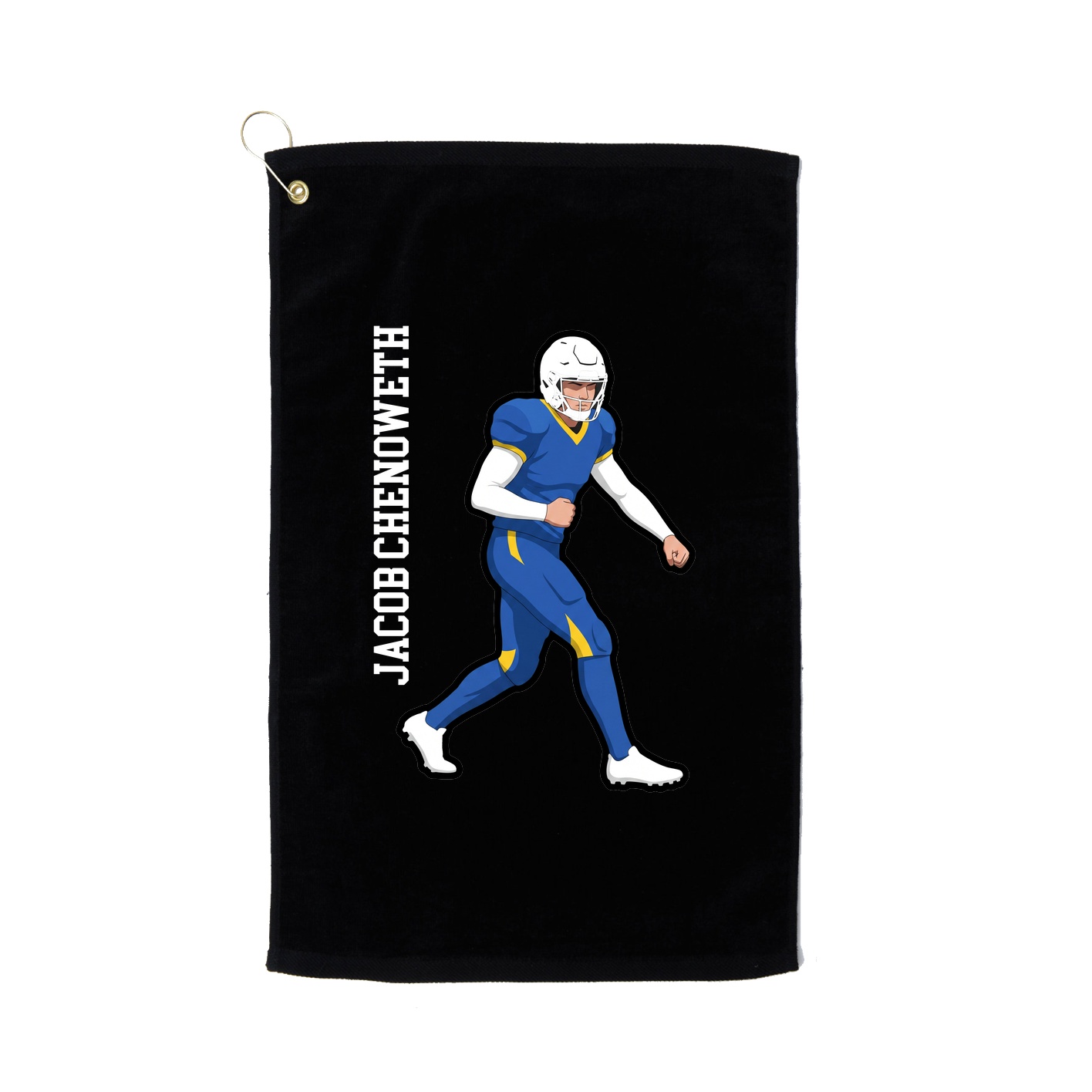Golf Towel — Name Vertical in Black