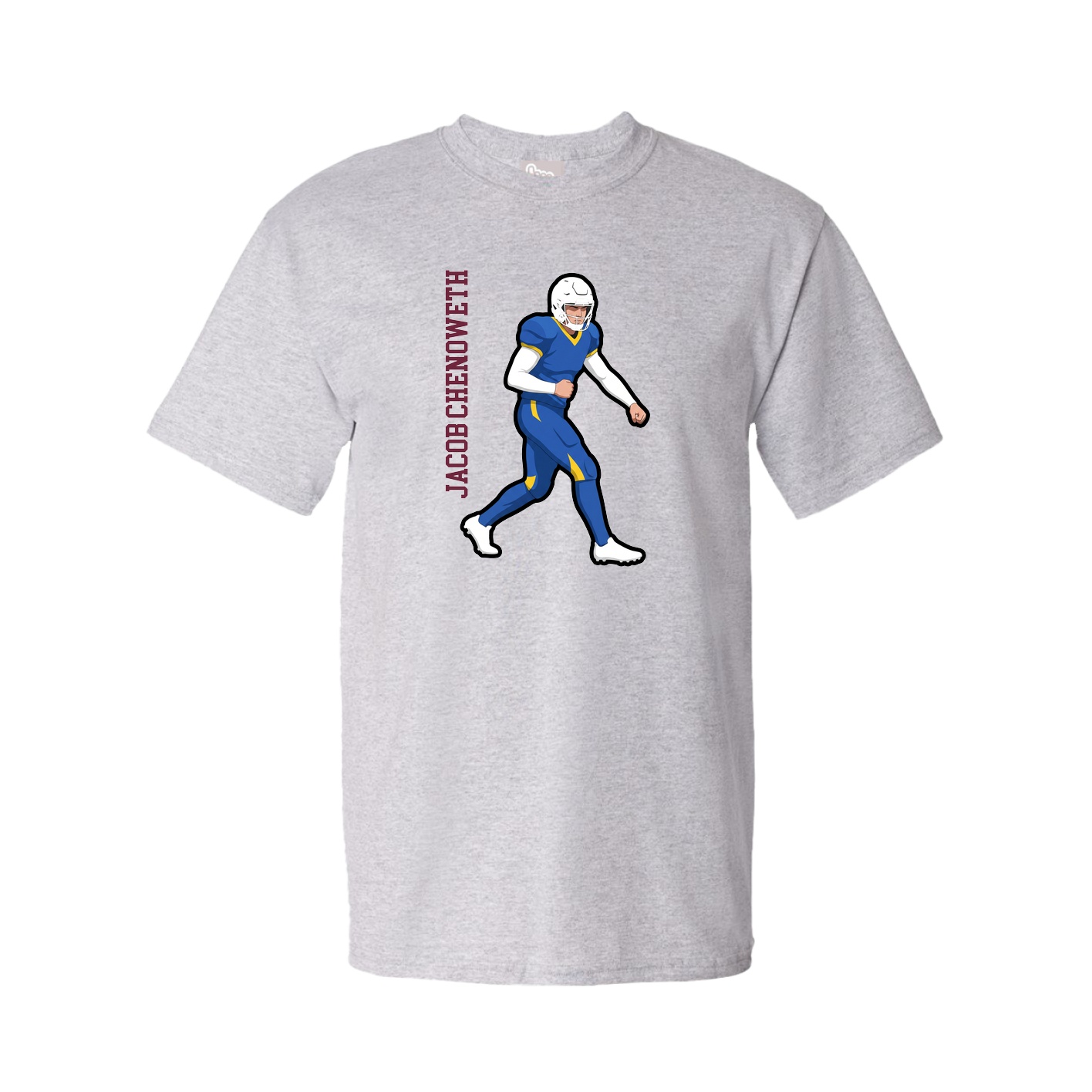 Youth Tee — Name Vertical in Grey