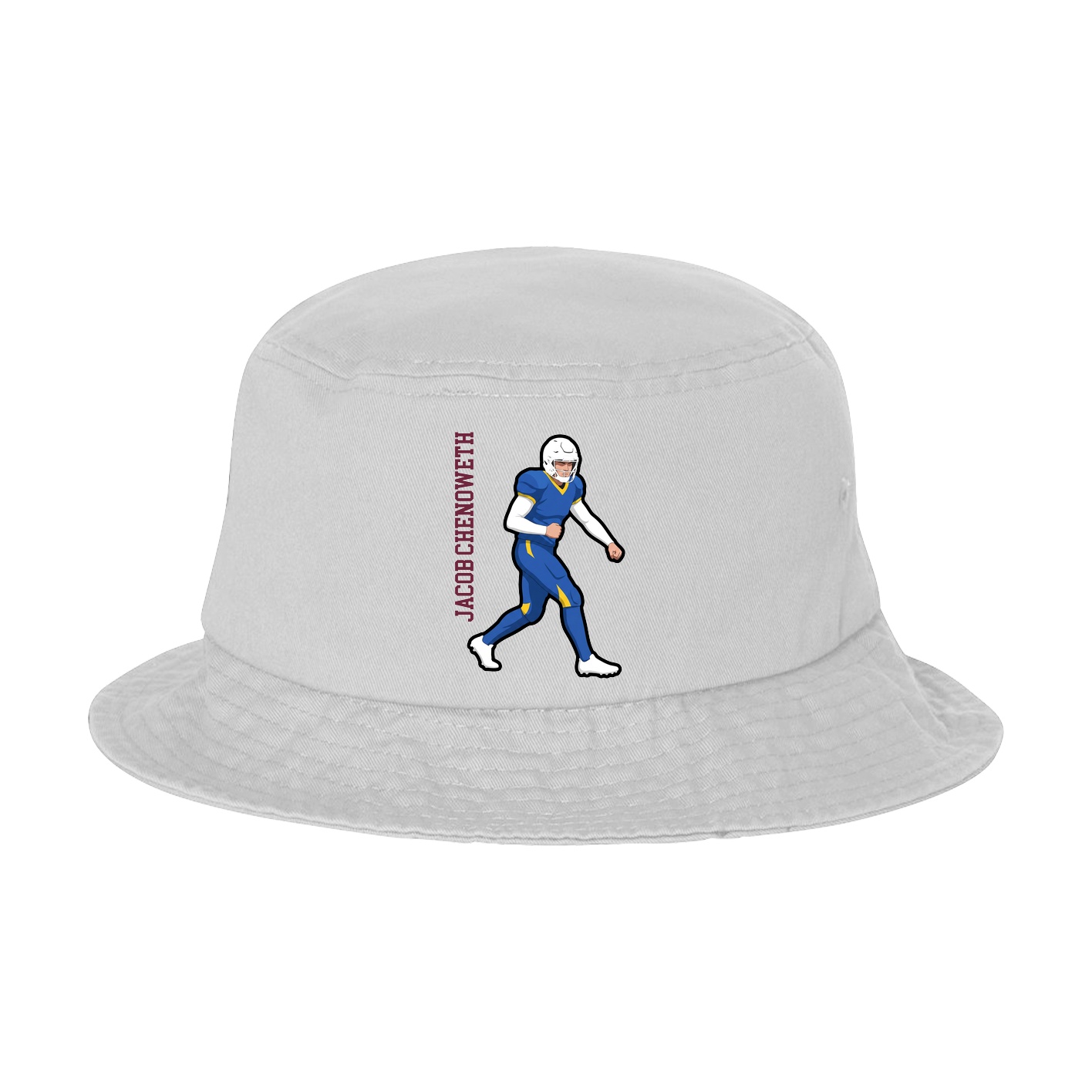 Bucket Cap — Name Vertical in White