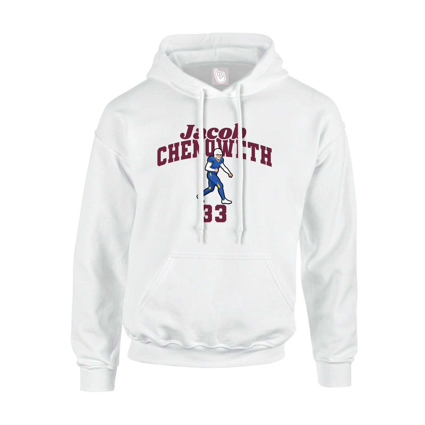 Youth Hoodie — Signature Arch in White