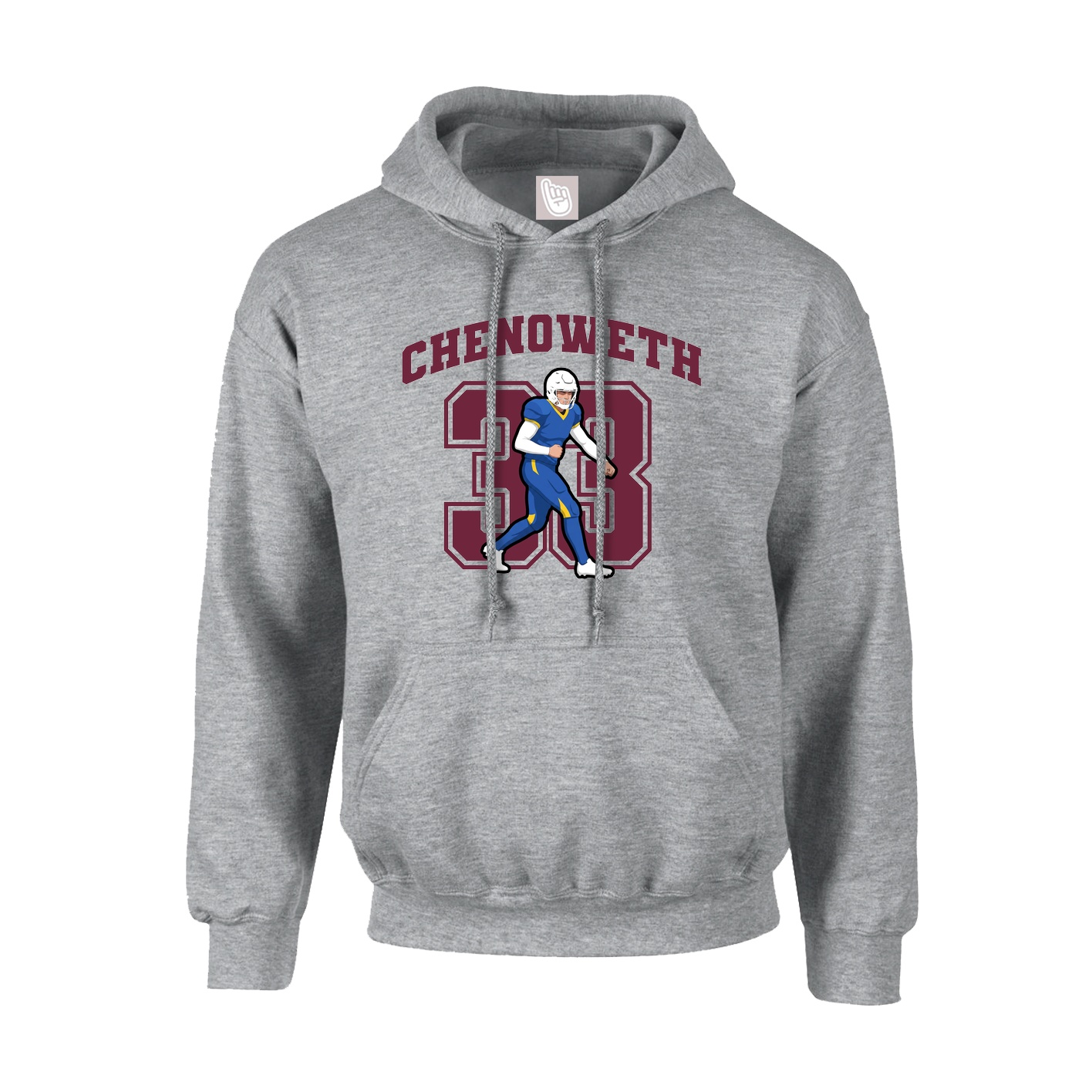 Hoodie — Number in Grey