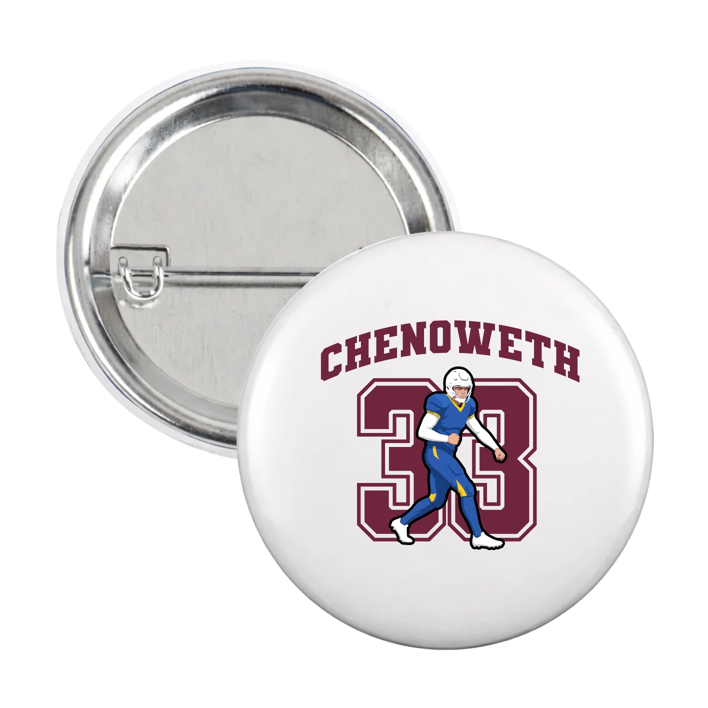 Game Day Button — Number in White
