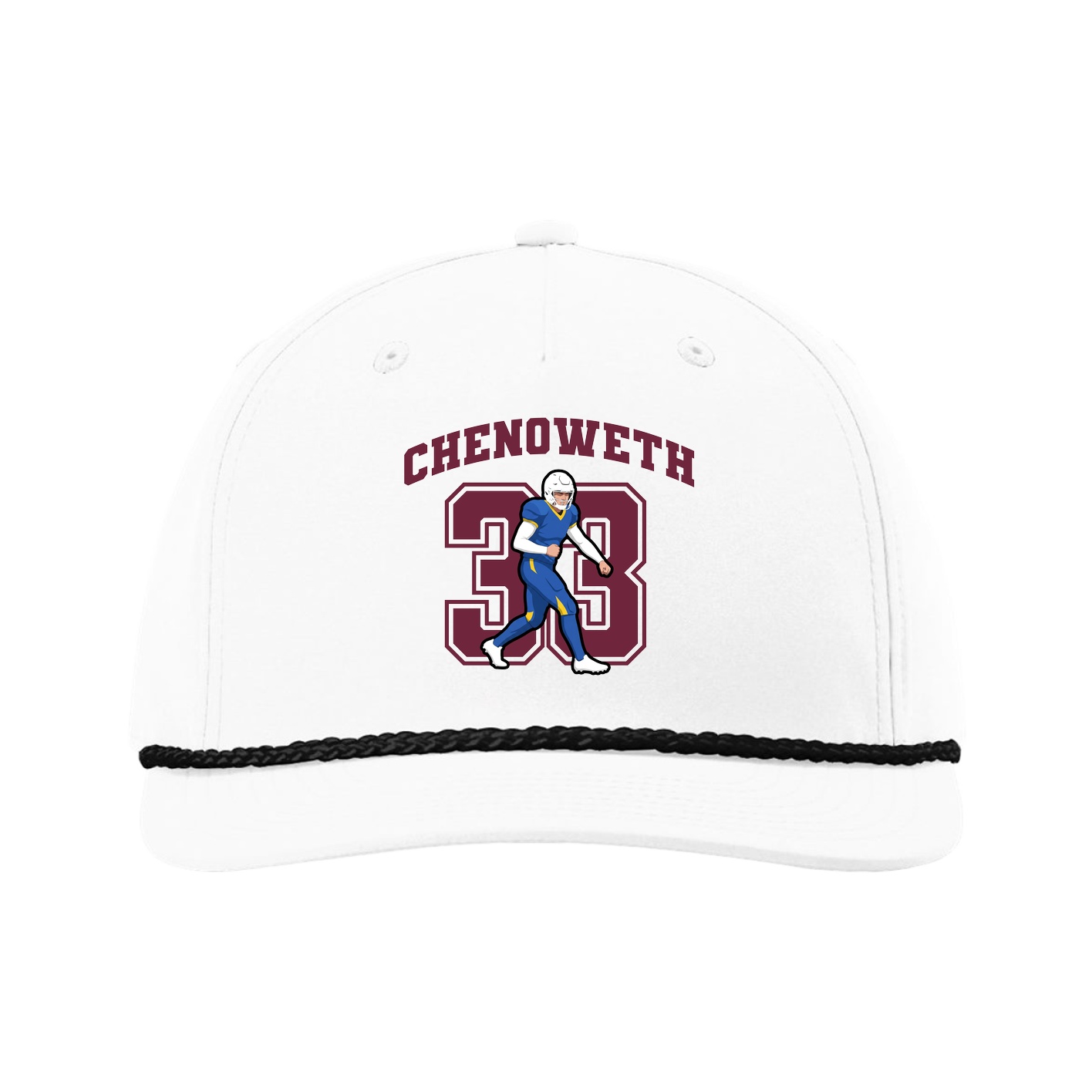 Five-Panel Classic Rope Cap — Number in White