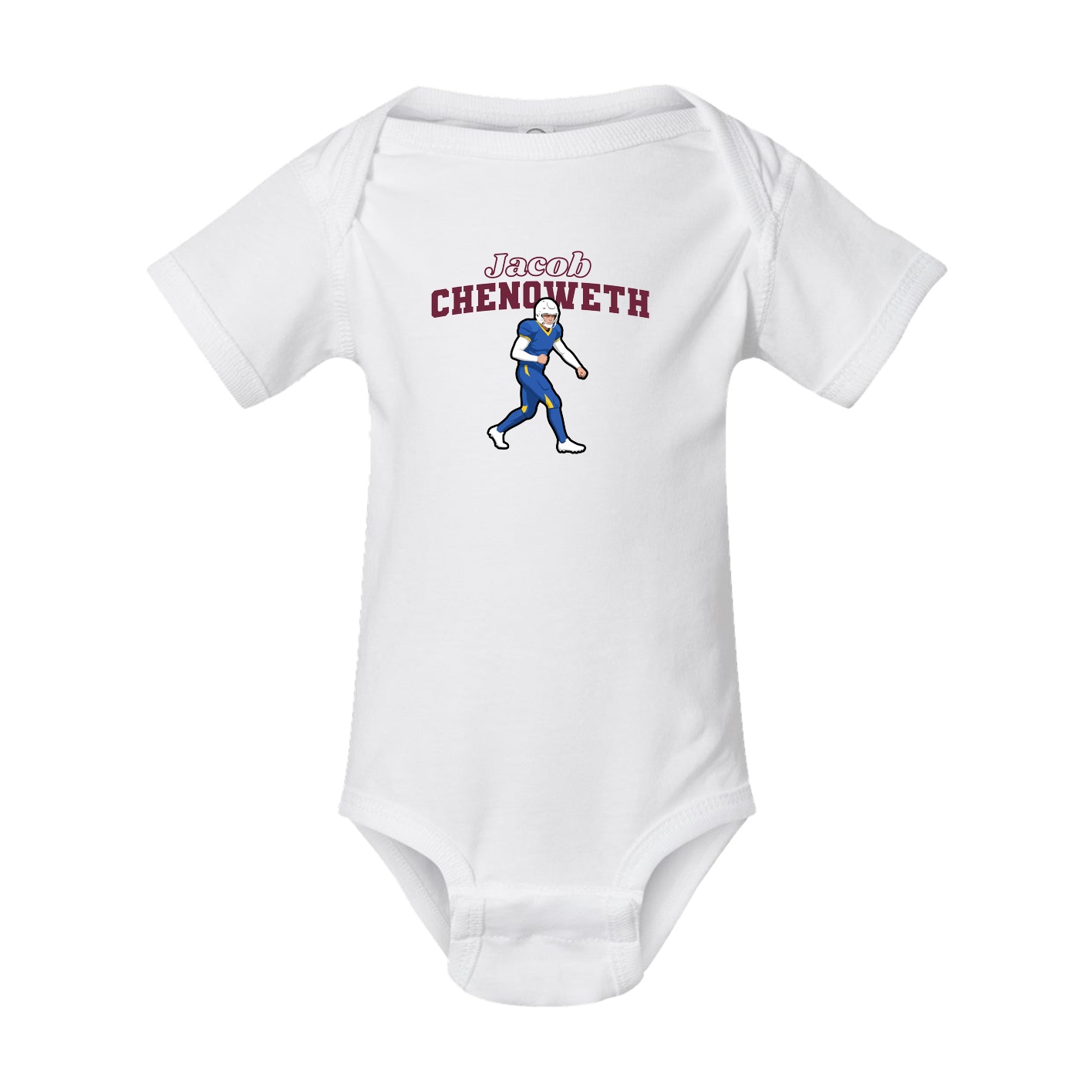 Baby Onesie — Name Arch in White