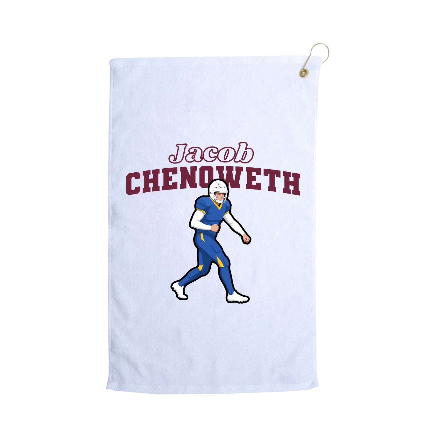 Golf Towel — Name Arch in White