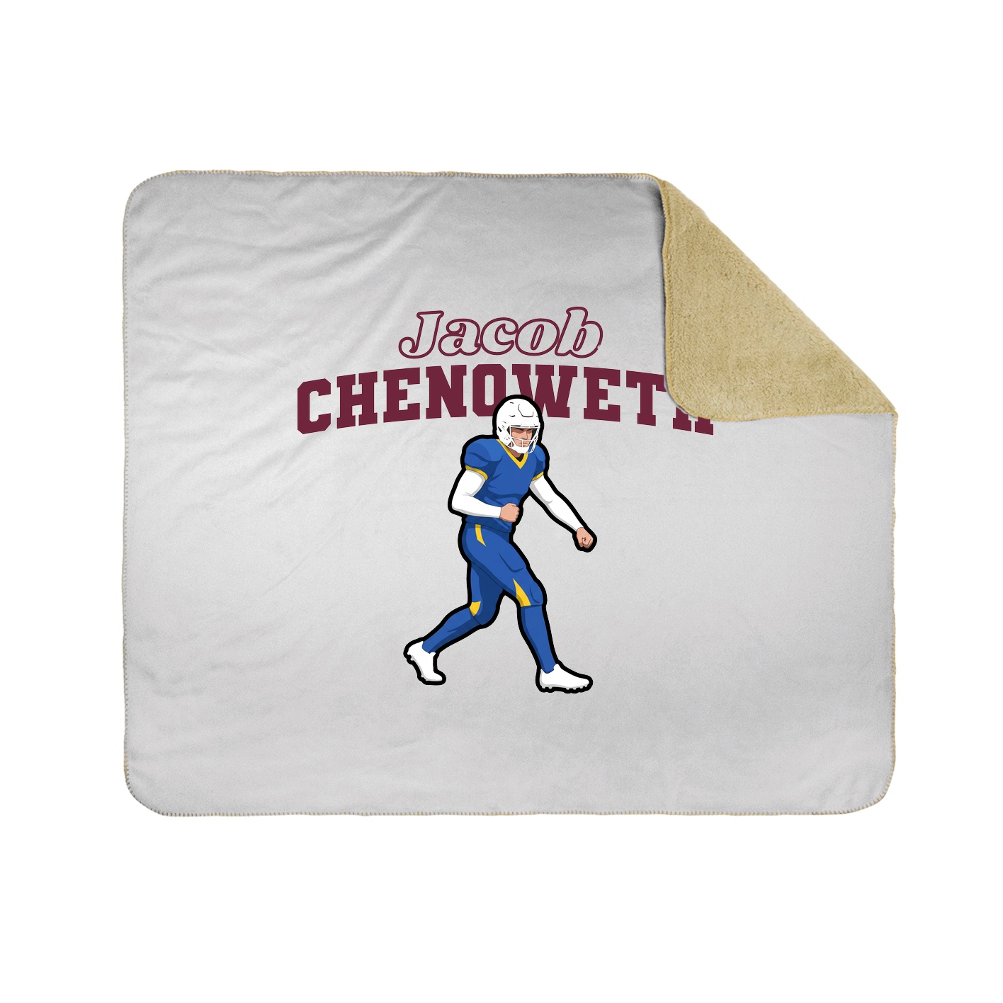 Throw Blanket — Name Arch in White