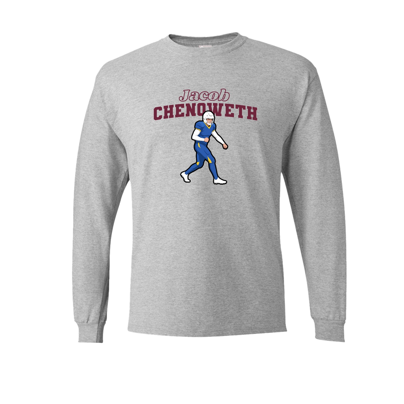 Long Sleeve Tee — Name Arch in Grey