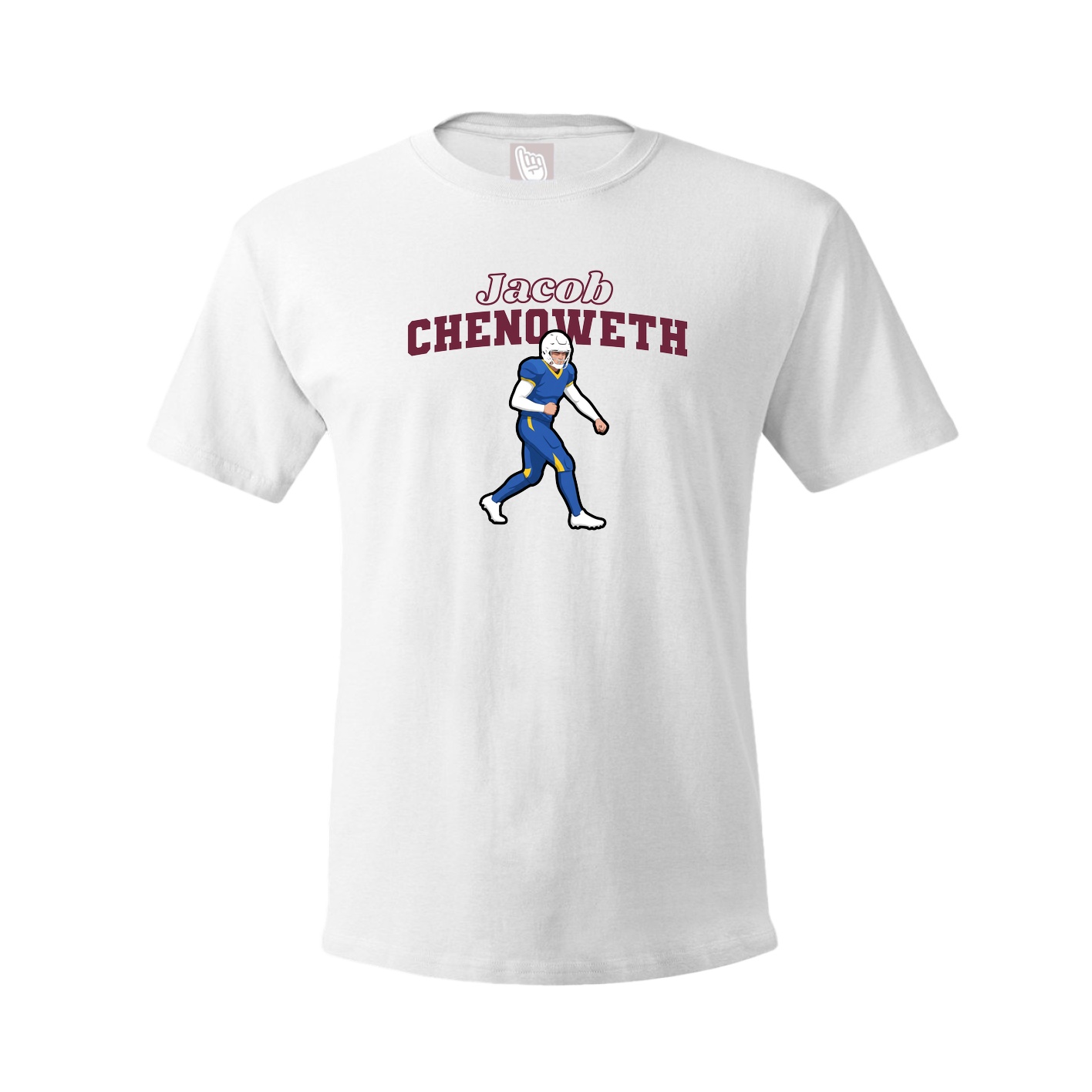 Youth Tee — Name Arch in White