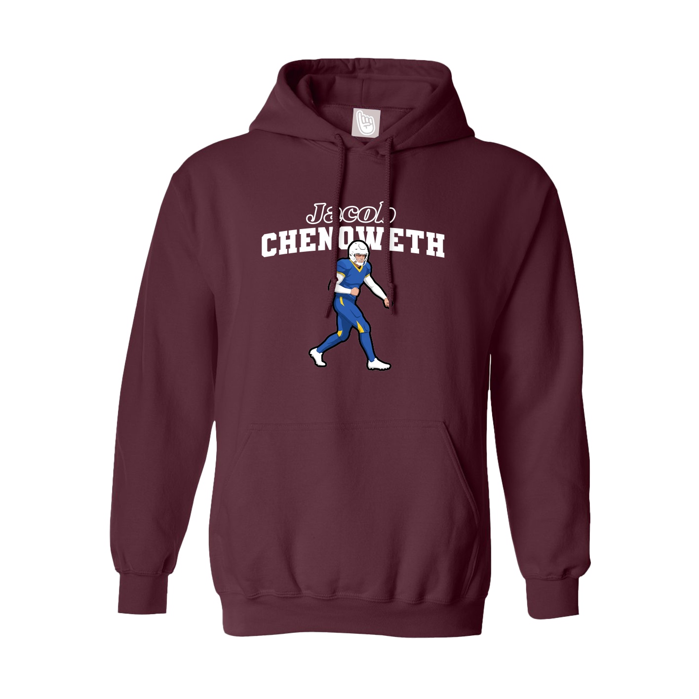Hoodie — Name Arch in Maroon