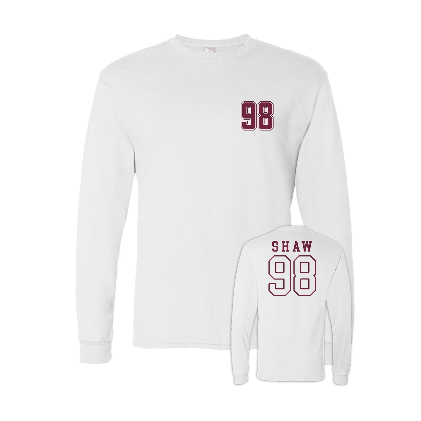 Long Sleeve Tee — Chest Back in White