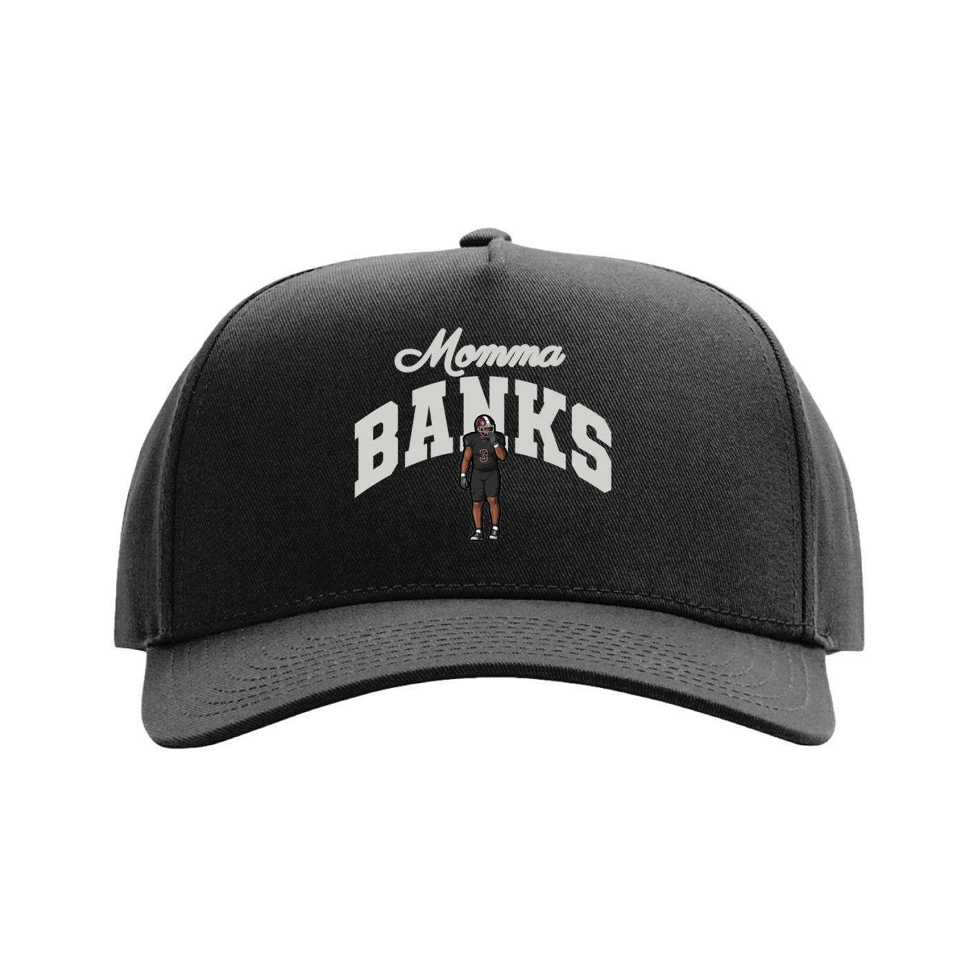 Full Fabric Five-Panel Champ Cap — Mothers Day Arch in Black
