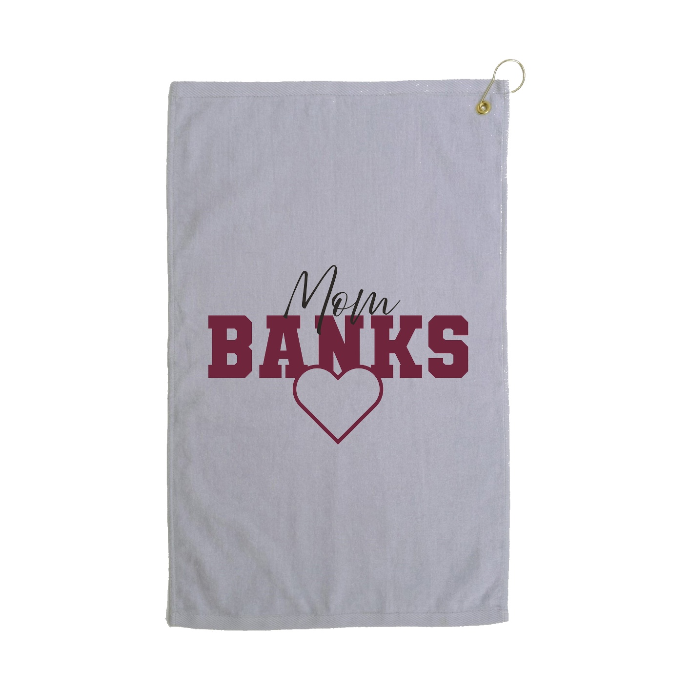 Golf Towel — Mothers Day Heart in Grey