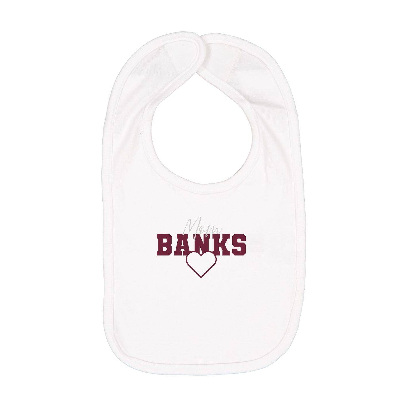 Infant Bib — Mothers Day Heart in White