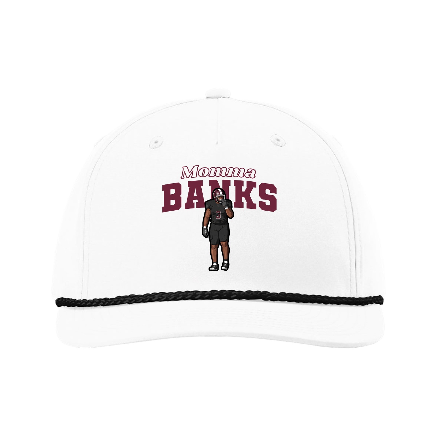 Five-Panel Classic Rope Cap — Mothers Day Block in White