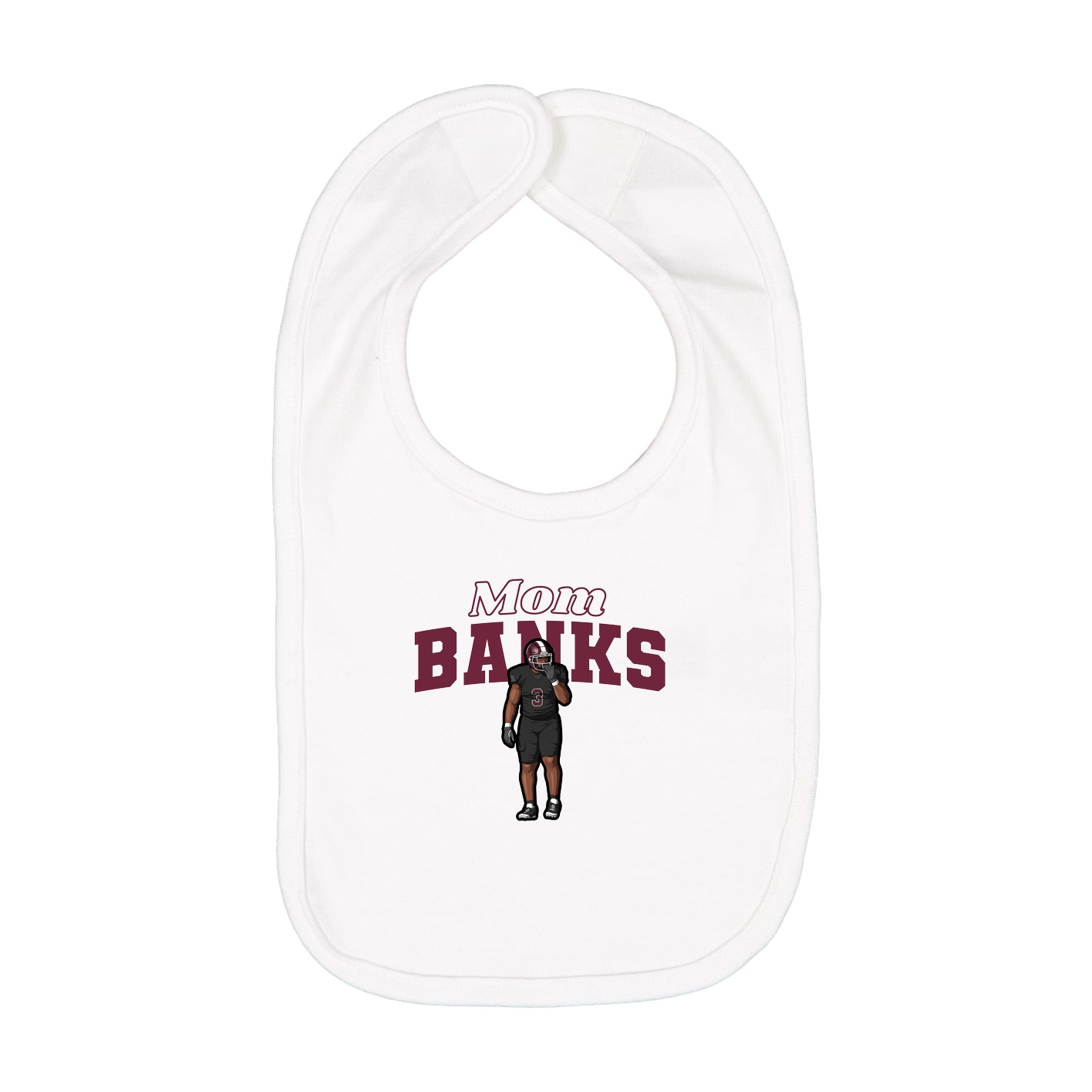 Infant Bib — Mothers Day Block in White