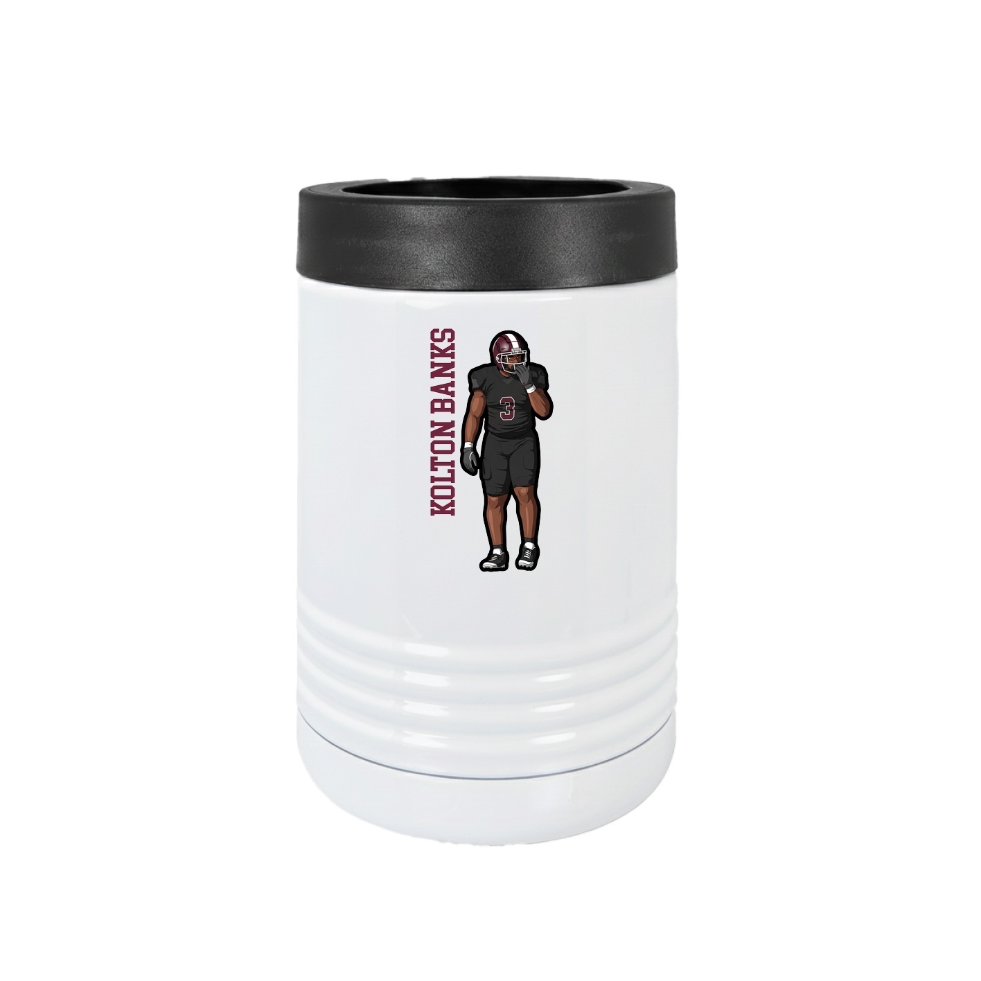 Beverage Holder — Name Vertical in White