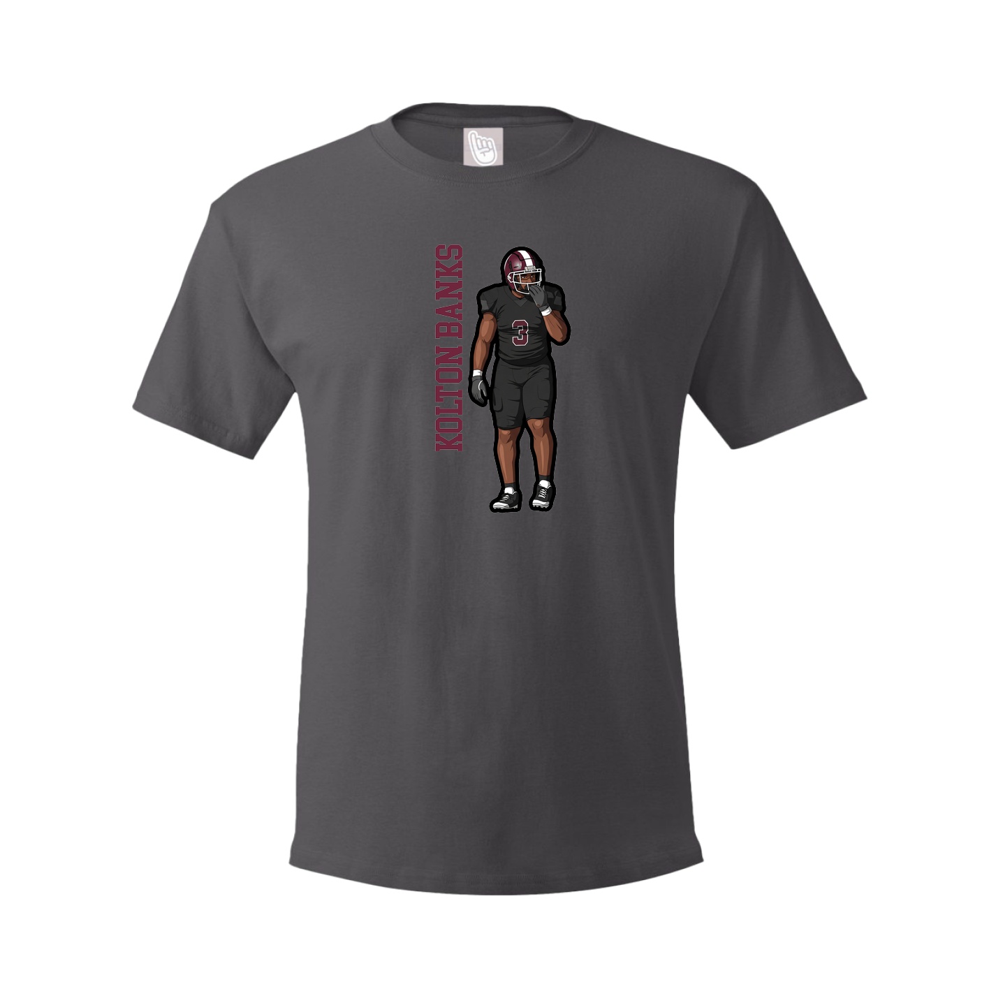 Tee — Name Vertical in Grey
