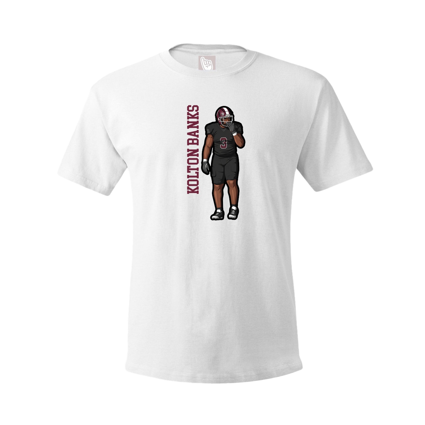 Tee — Name Vertical in White