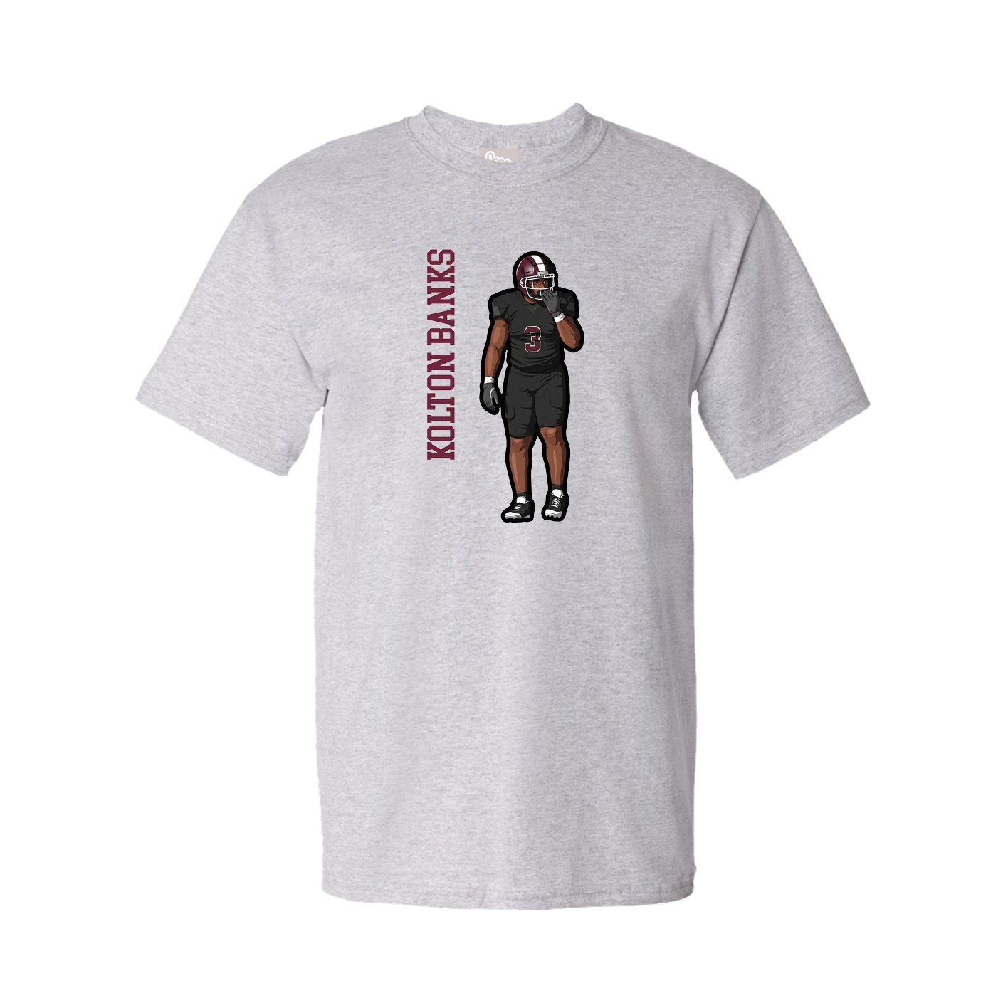 Youth Tee — Name Vertical in Grey