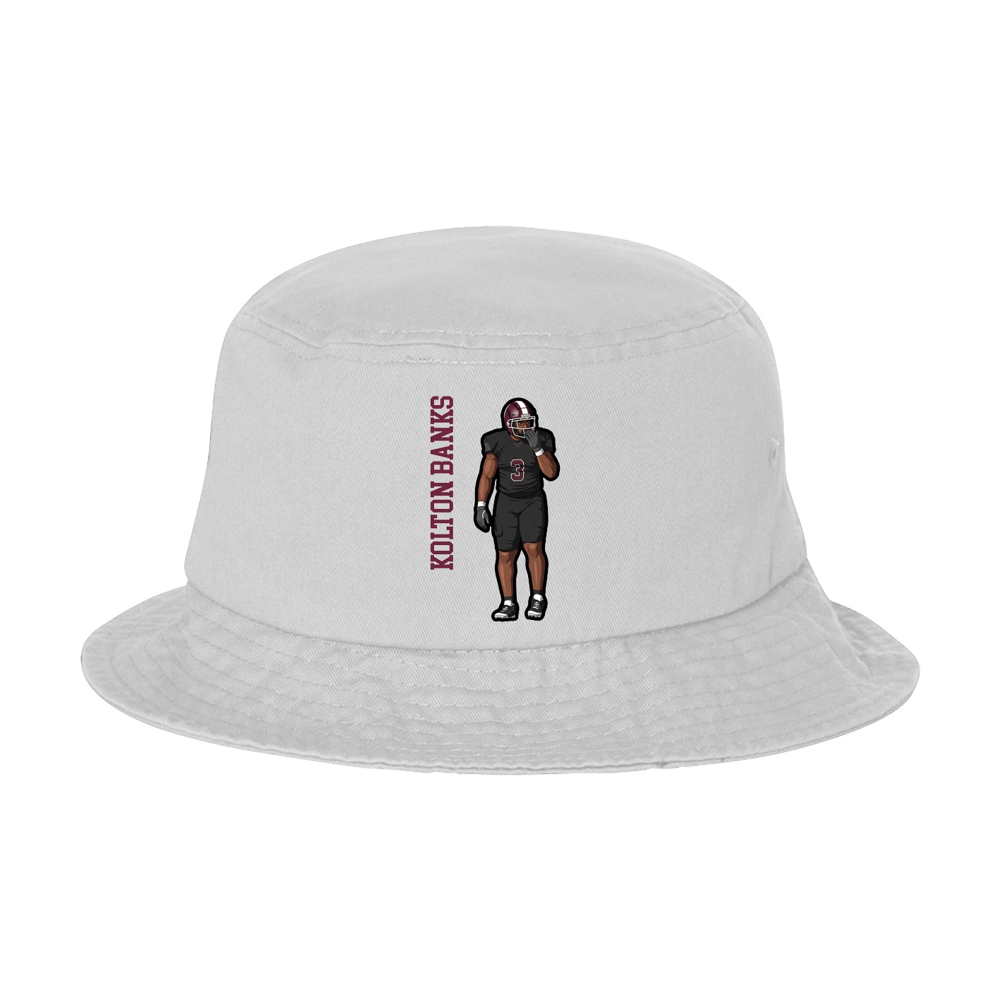 Bucket Cap — Name Vertical in White