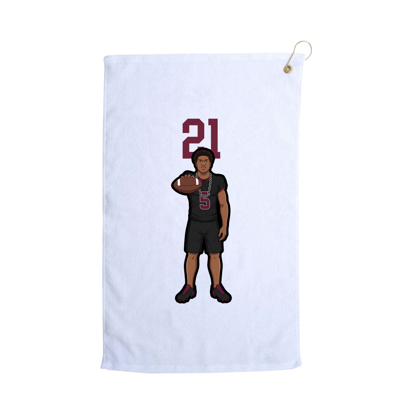 Golf Towel — Number Top in White