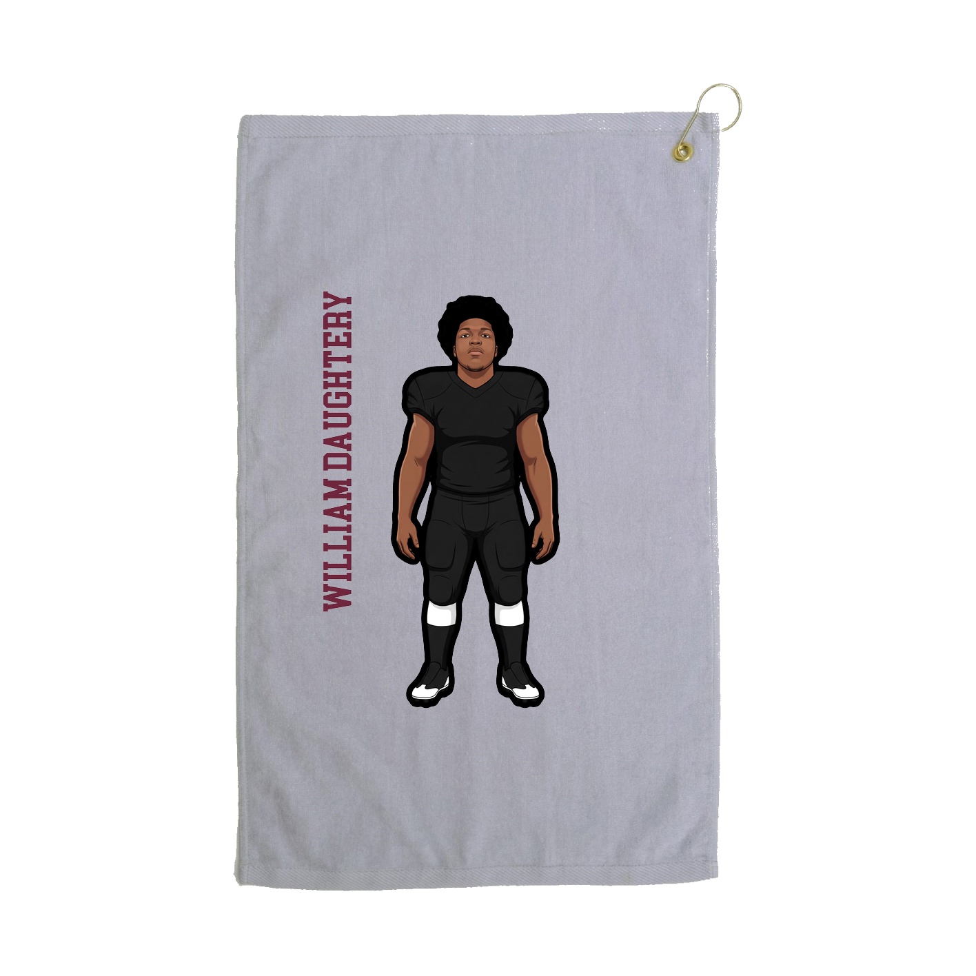 Golf Towel — Name Vertical in Grey